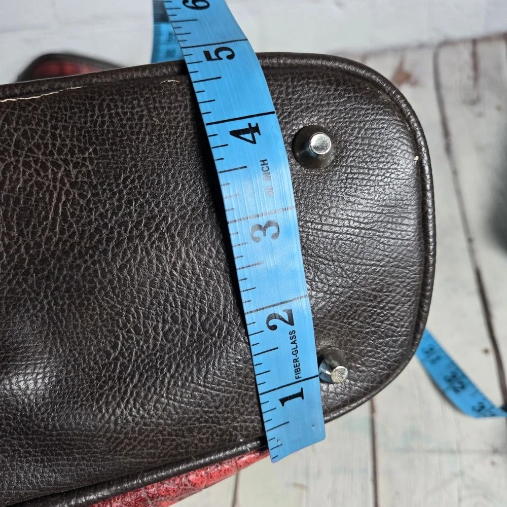 American Bling Western Cross Shoulder Bag Red Croc Embossed Rhinestone Studded - Picture 14 of 16